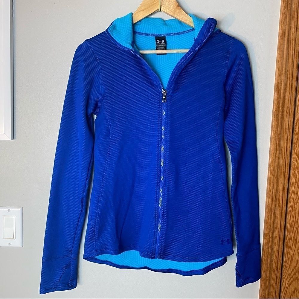 Under Armour blue heat gear zip up jacket
